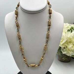 Vintage Hand Painted French
Heraldic Swan Necklace Heavy‎ Metal Artisan Jewelry